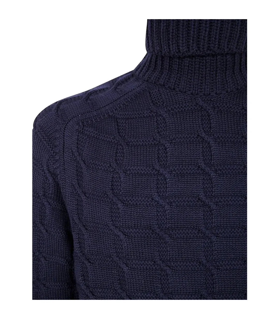 Cable-Knit Turtleneck Sweater