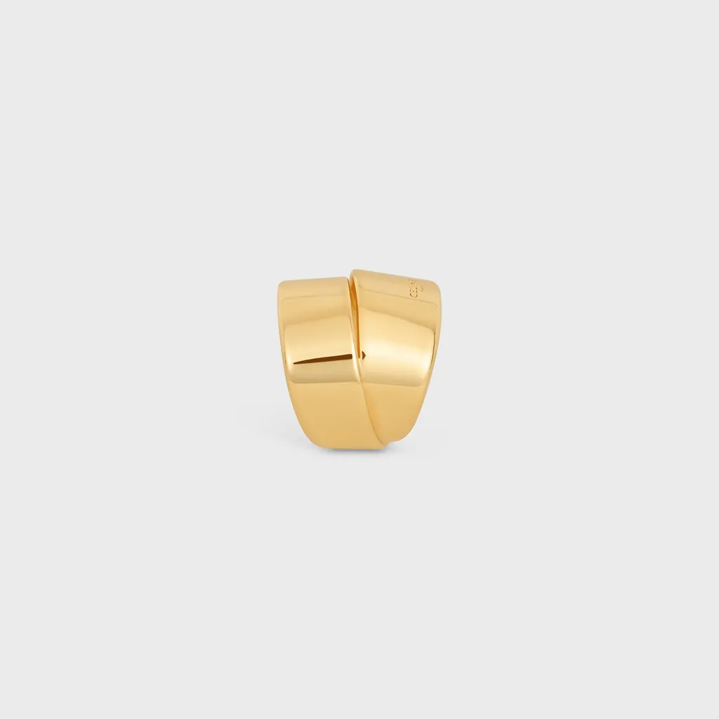 Formes Abstraites Ribbon Ring In Brass With Gold Finish