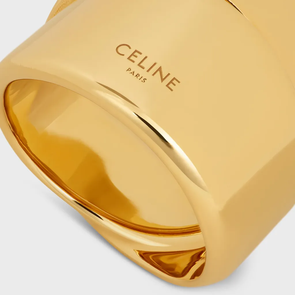 Formes Abstraites Ribbon Ring In Brass With Gold Finish