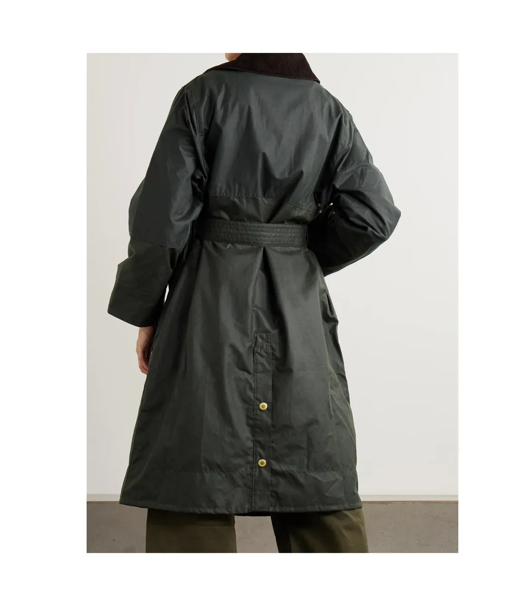 Belted Tartan-Cuff Coat