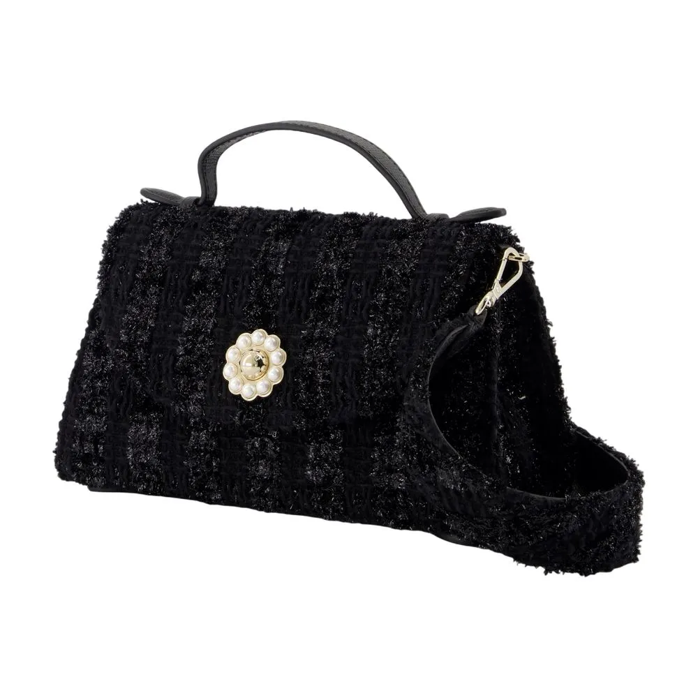 Valentine Pearl-Embellished Tweed Mini Bag