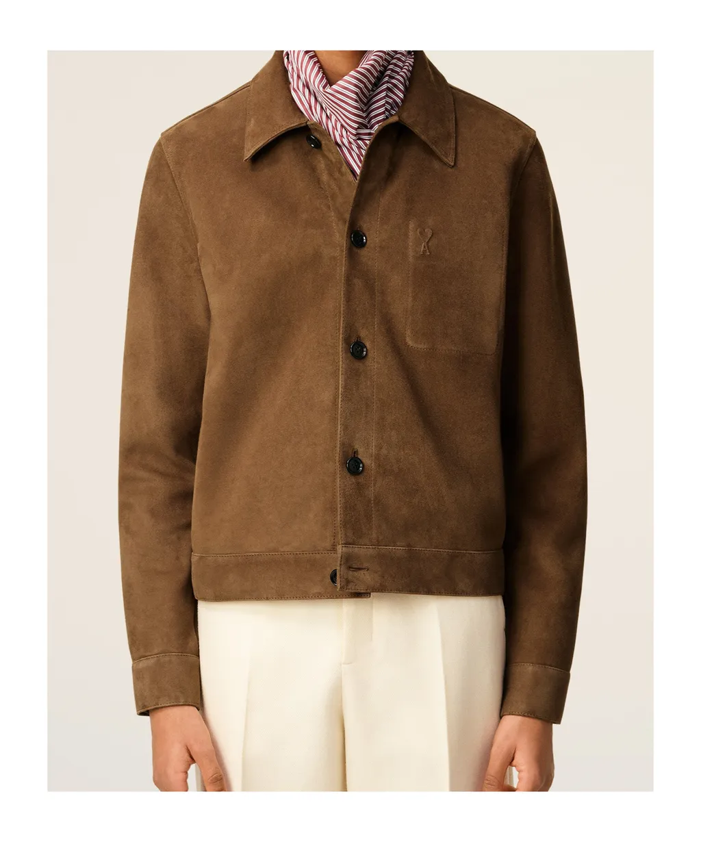 Long-Sleeved Leather Jacket