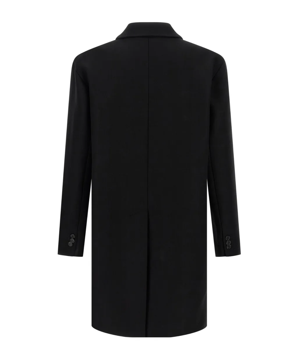 Button-Fastening Wool Coat