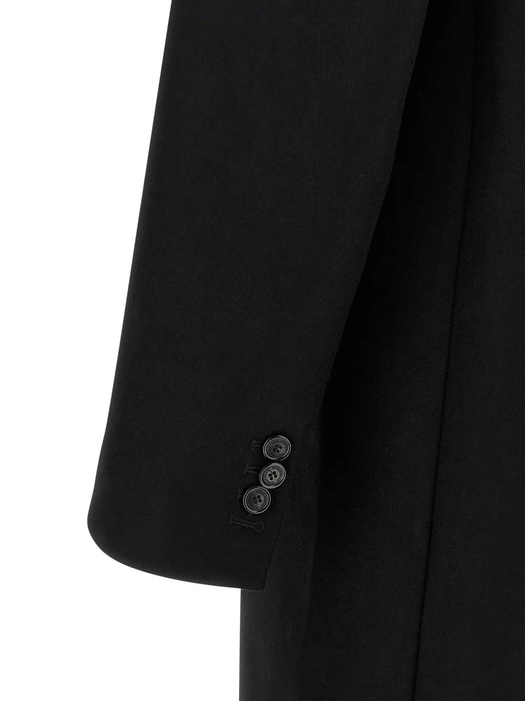Button-Fastening Wool Coat