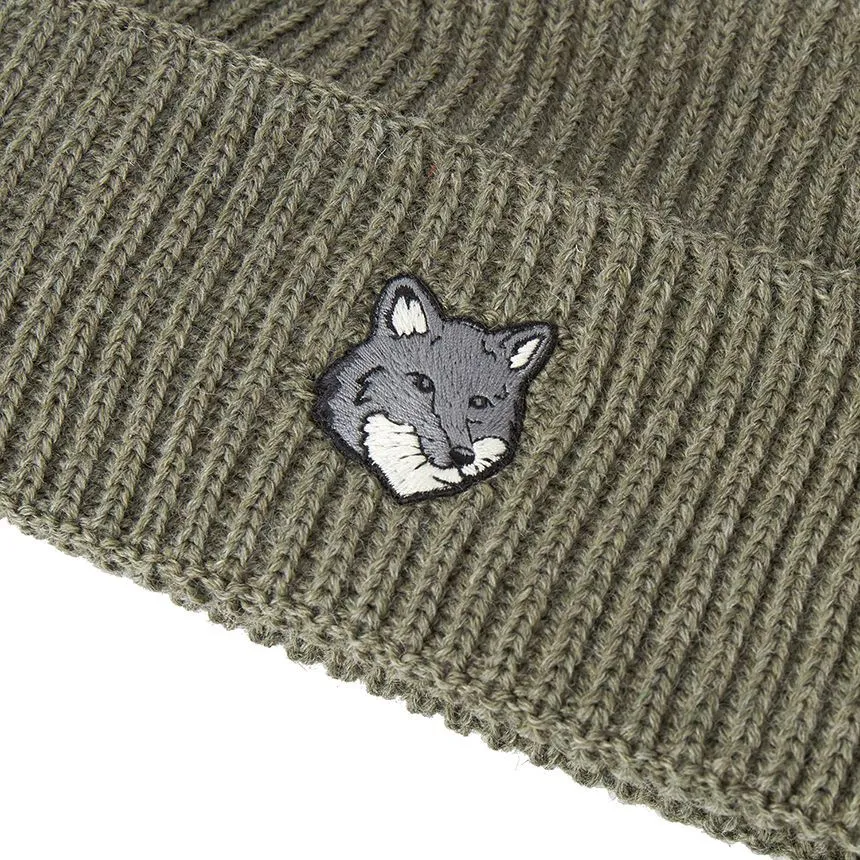 Maison Kitsun Fox Head Large Beanie