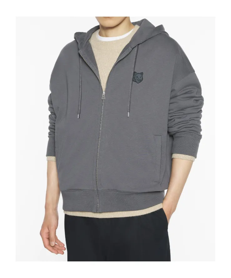 Maison Kitsuné Fox Head Zipped Oversized Hoodie