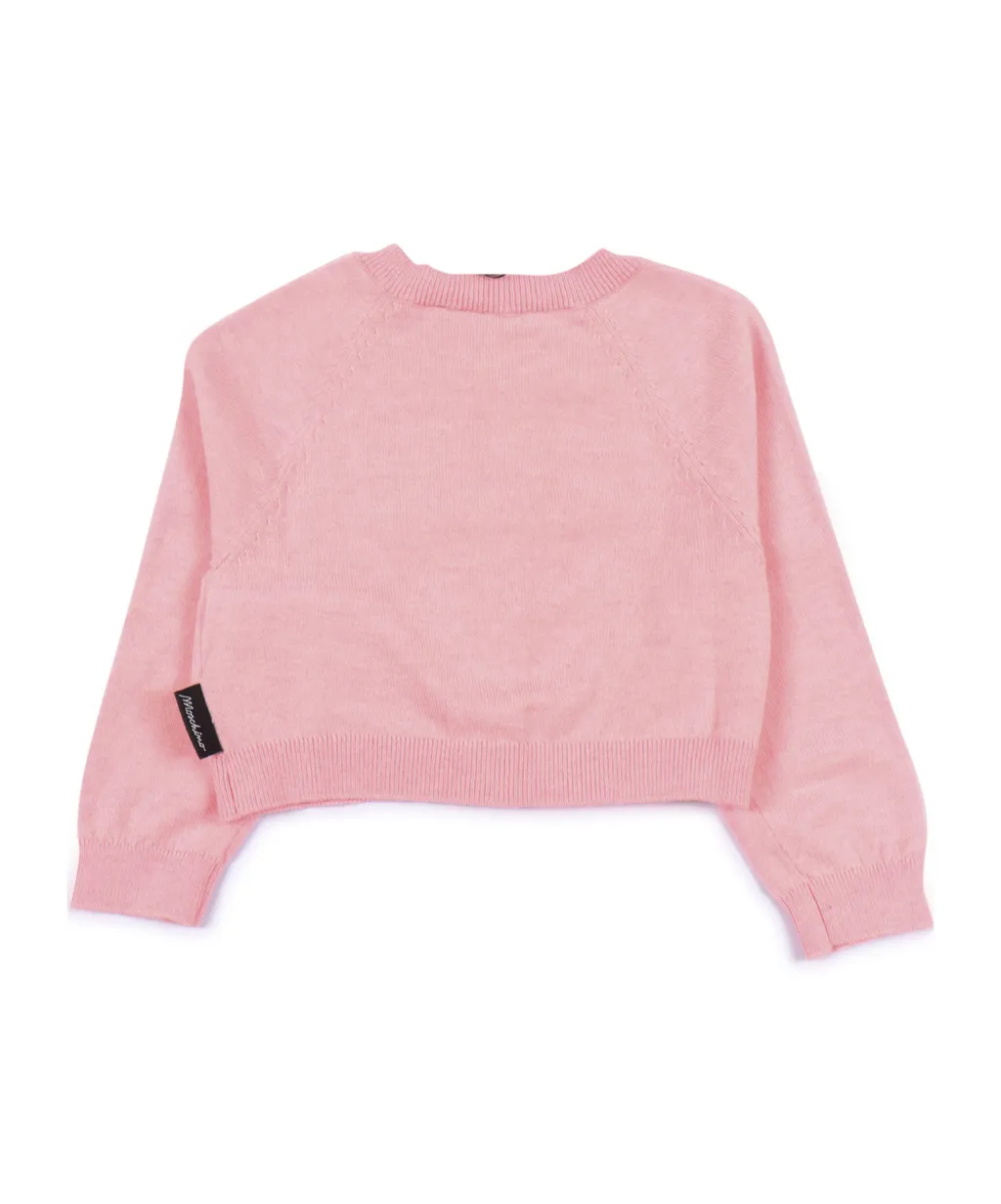 Moschino Kids Teddy Bear Patch Crewneck Cardigan