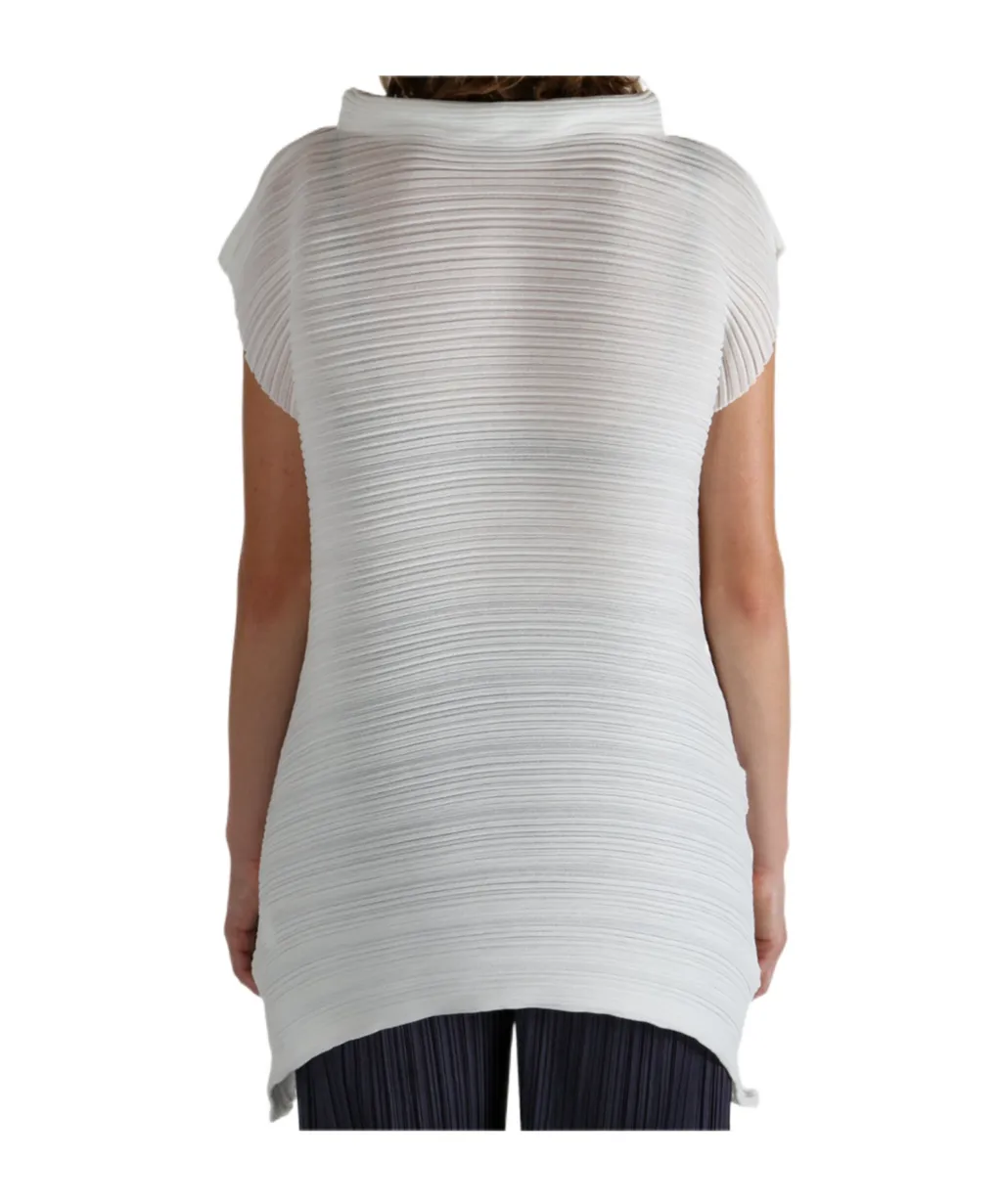 Asymmetrical-Hem Pleated Top