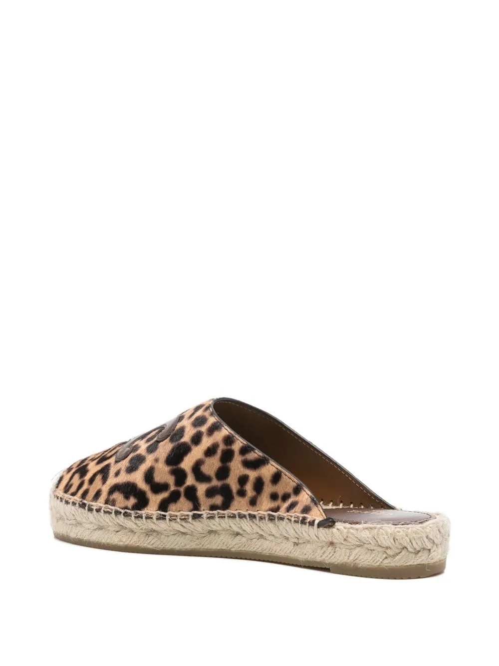 Les Espadrilles Celine Mule In Leopard Printed Hairy Calfskin