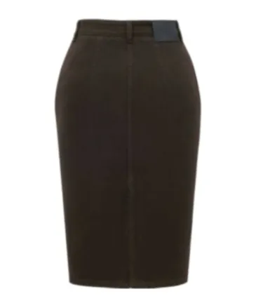 Saint Laurent Mid-Rise Denim Pencil Skirt