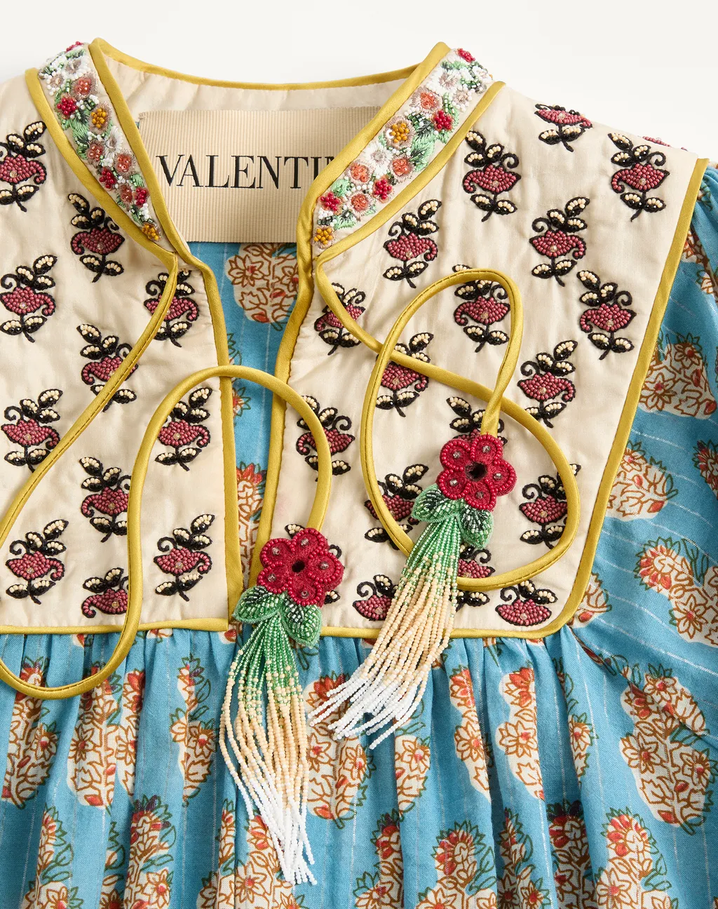 Cotton And Lurex Top With Petales D'amour Embroidered Print