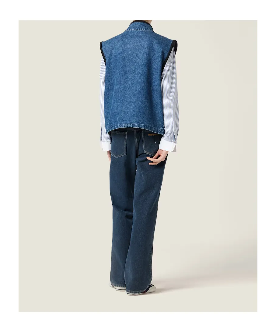 Cashmere Denim Blouson Vest