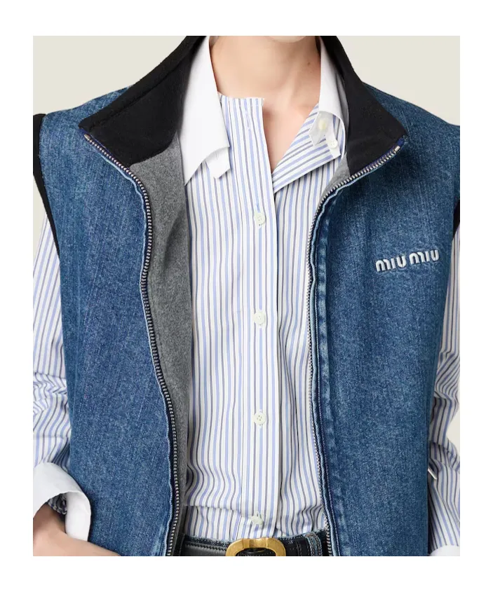 Cashmere Denim Blouson Vest