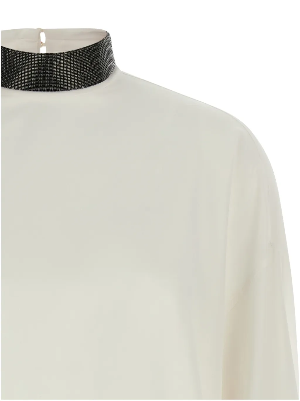 High-Neck Embellished Blouse