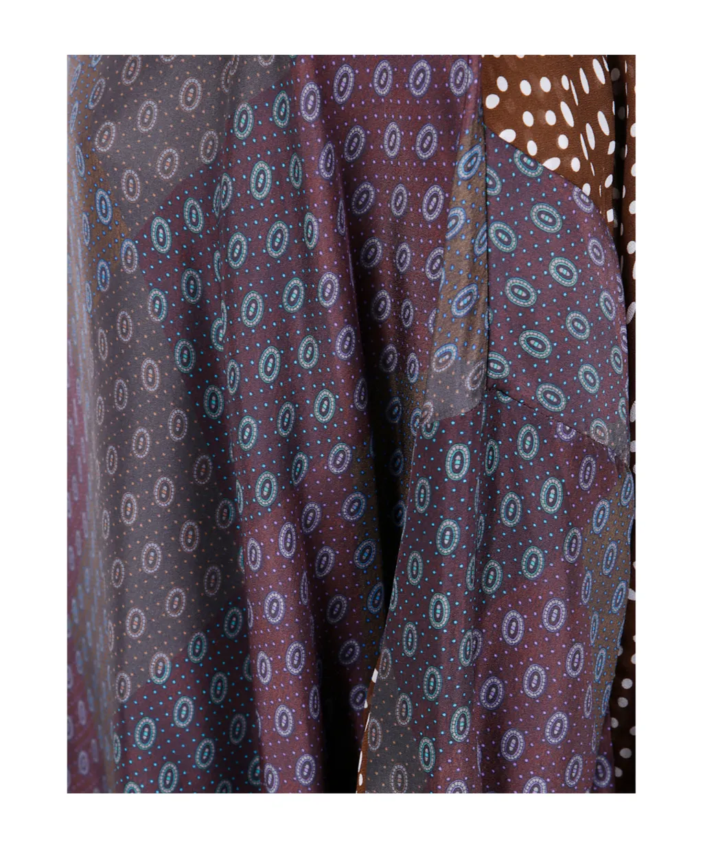 Contrast-Print Silk Top