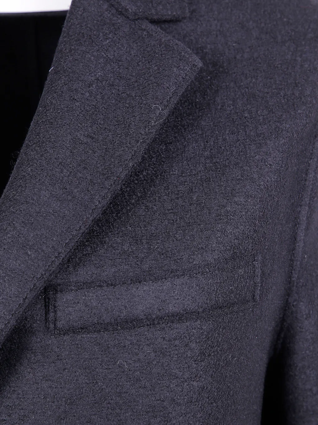 Button-Fastening Wool Coat