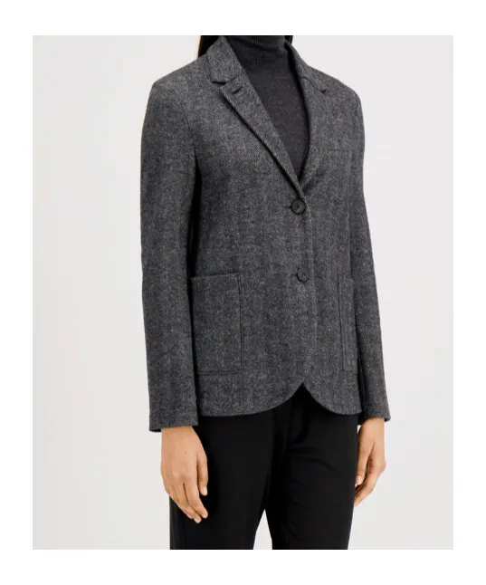 Herringbone-Pattern Wool Jacket