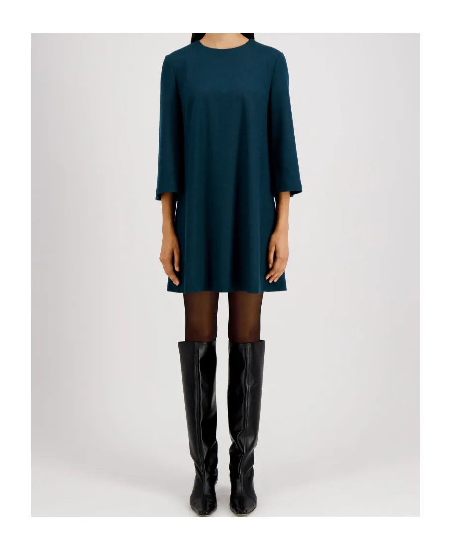Long-Sleeved Wool Day Dress