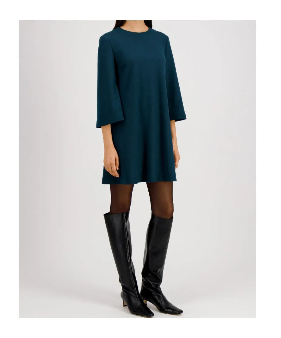 Long-Sleeved Wool Day Dress