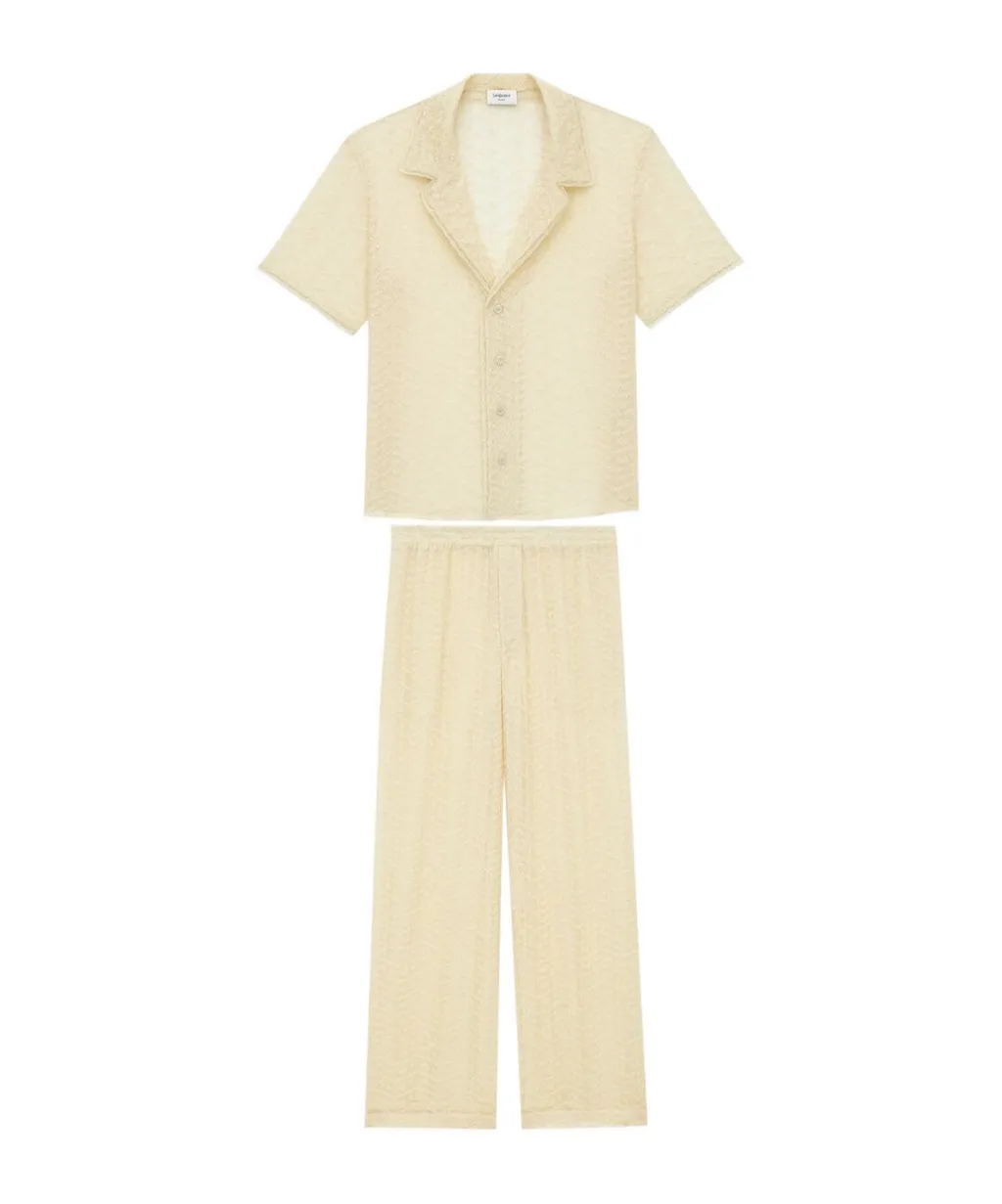 Saint Laurent Two-Piece Short-Sleeved Pajama Set