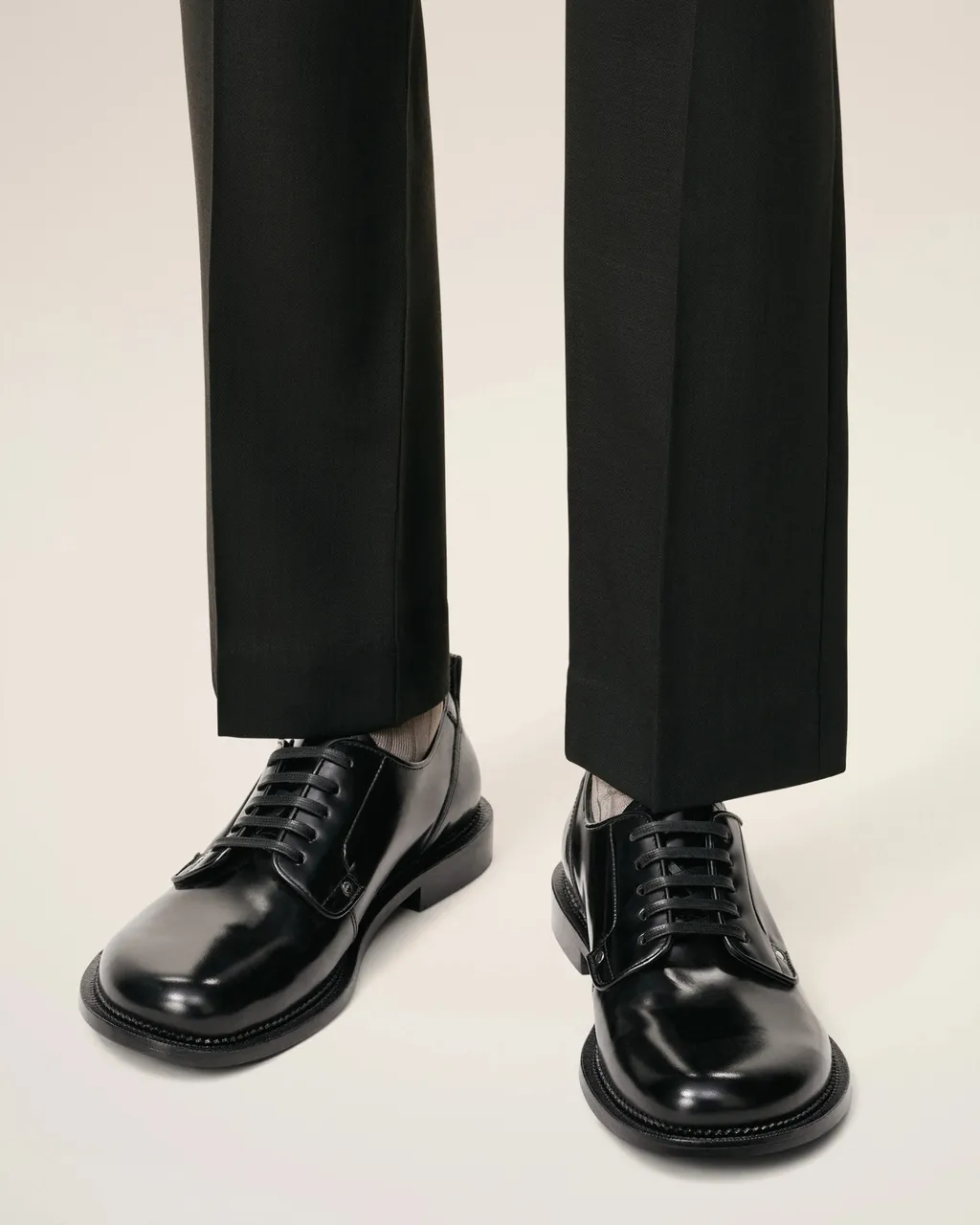 Black Leather Anatomical Toe Derbies