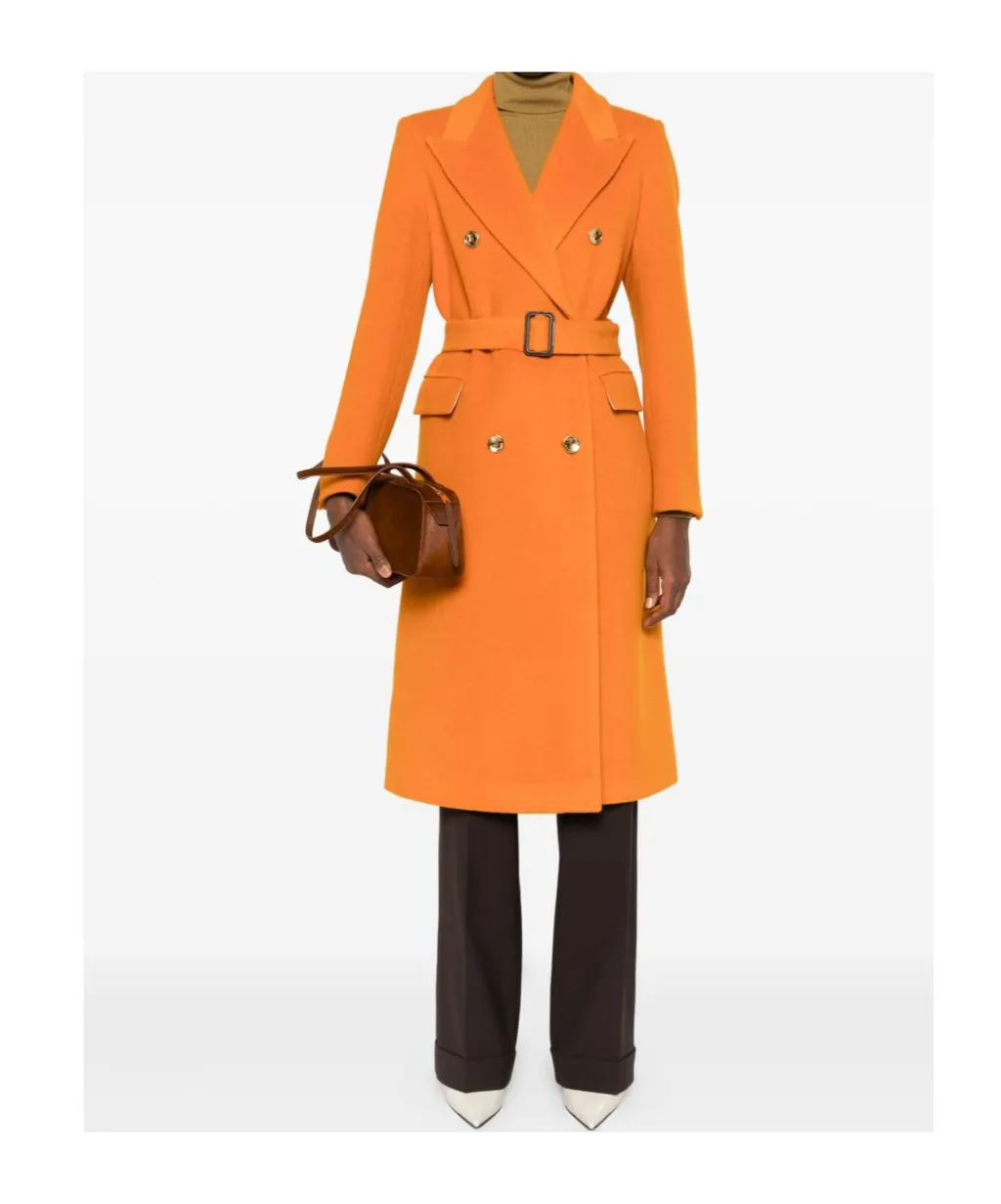 Belted Double-Breasted Coat