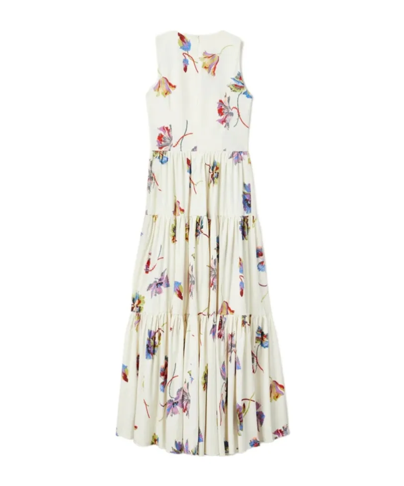 Big Sleeveless Tiered Floral Dress