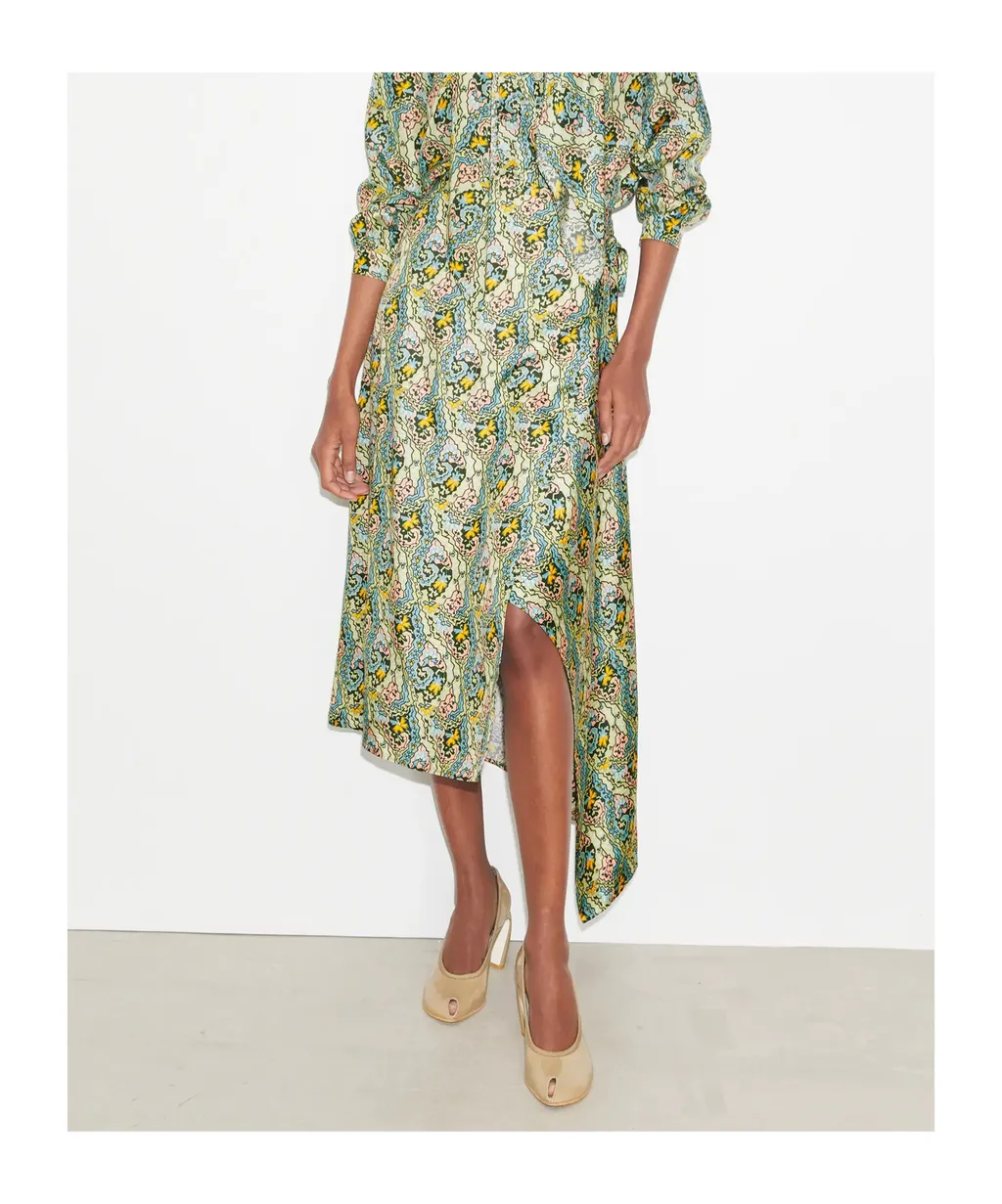 Printed Asymmetric Skirt