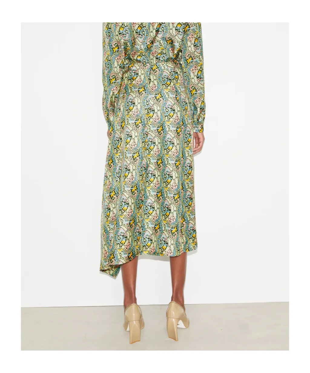 Printed Asymmetric Skirt