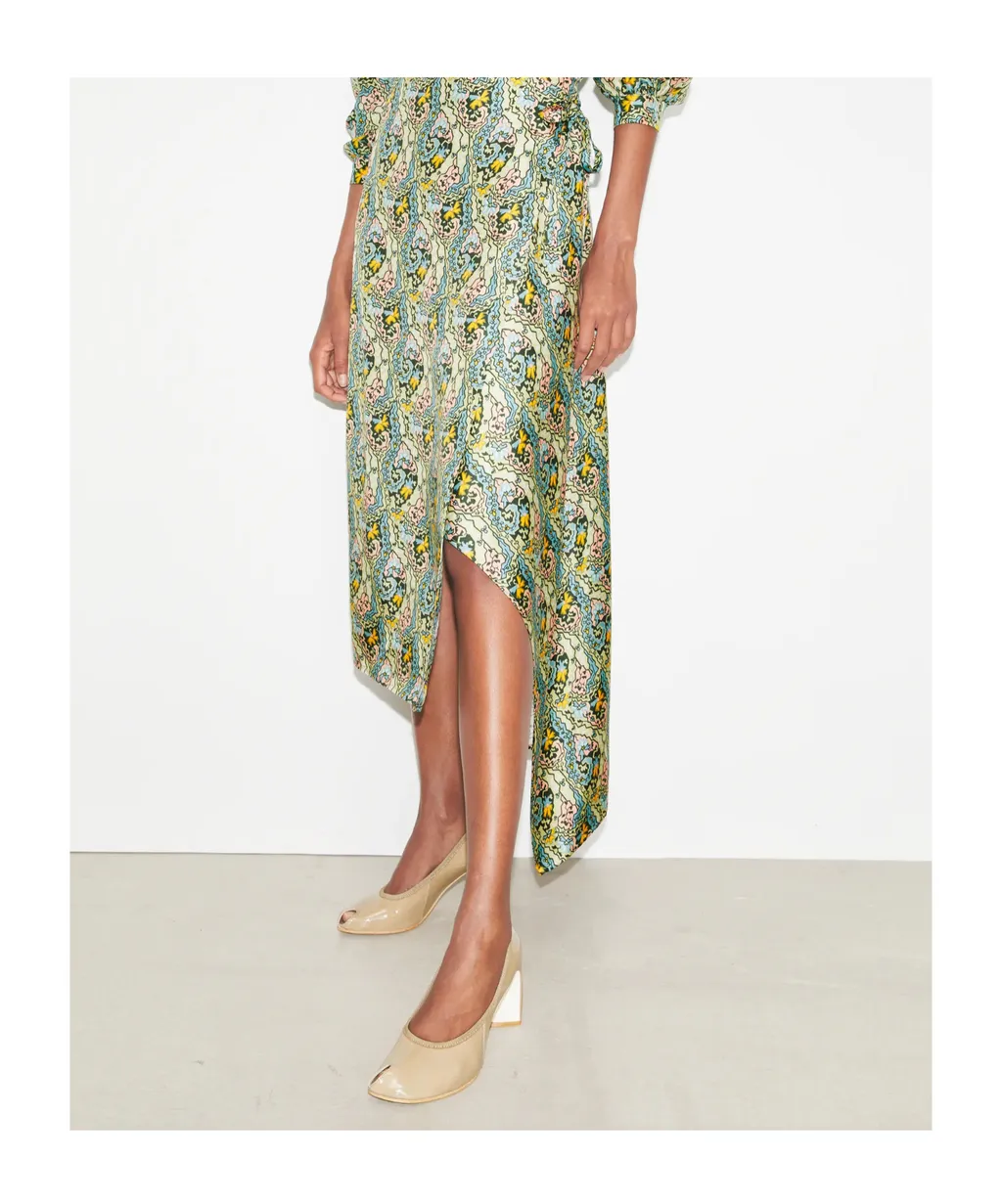 Printed Asymmetric Skirt