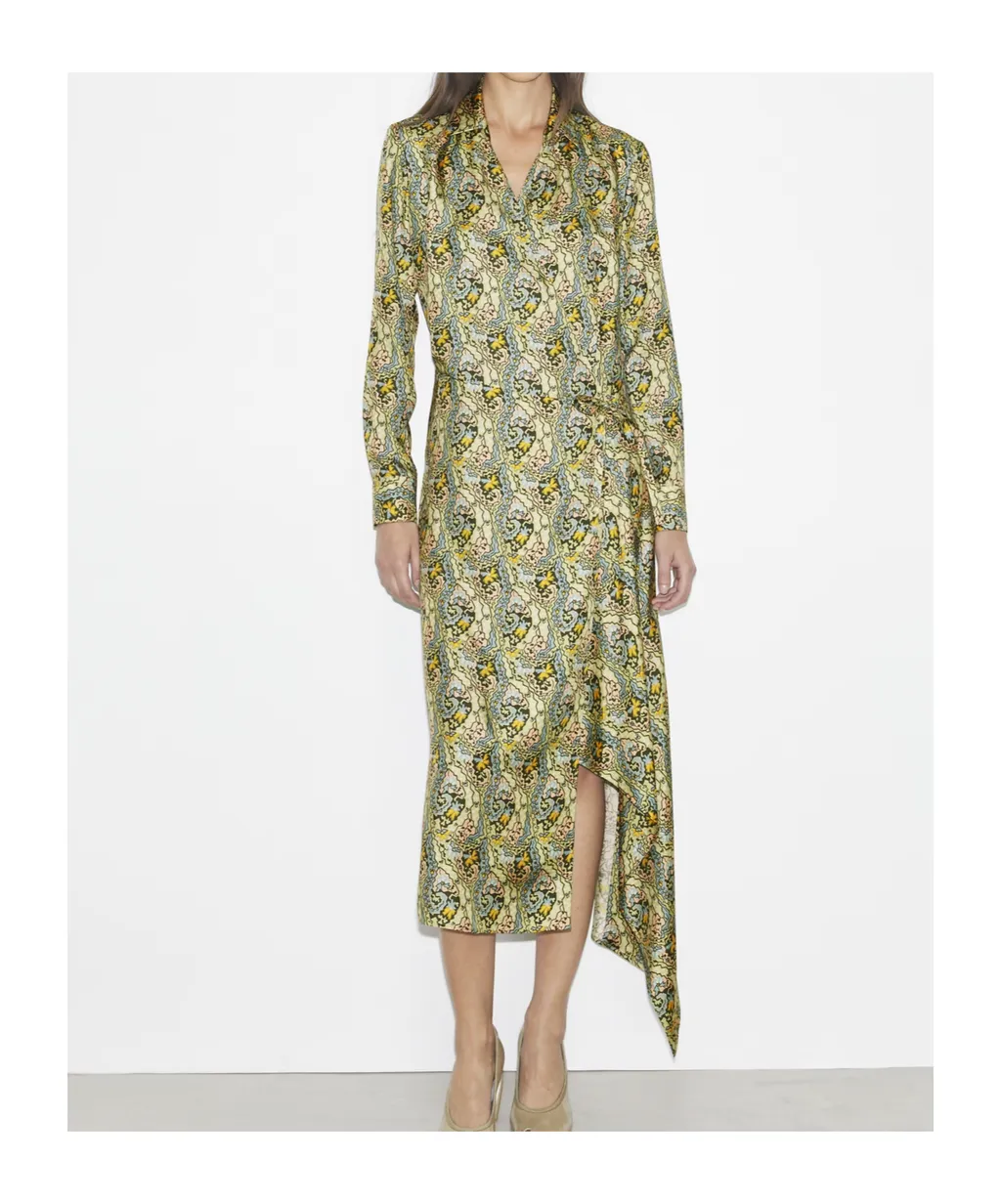 Paisley-Print Wrap Dress