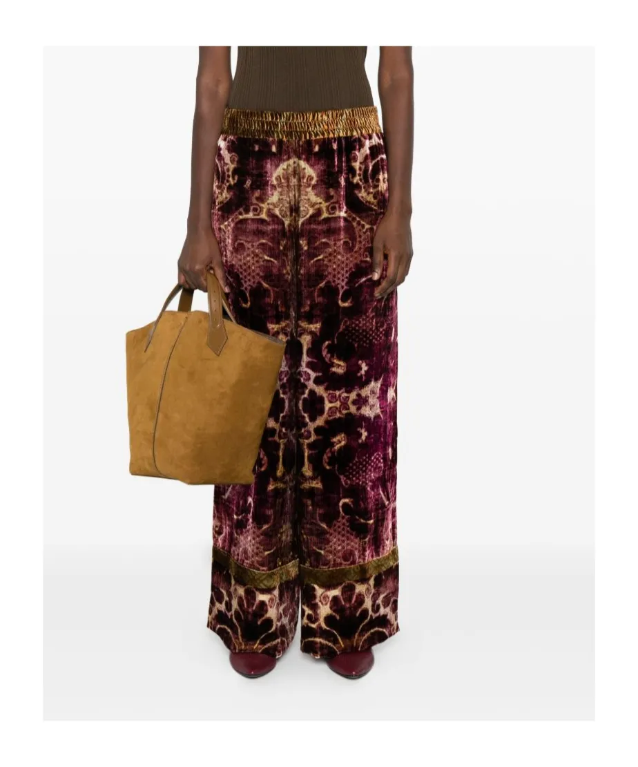 Elastic Waist Wide-Leg Pants
