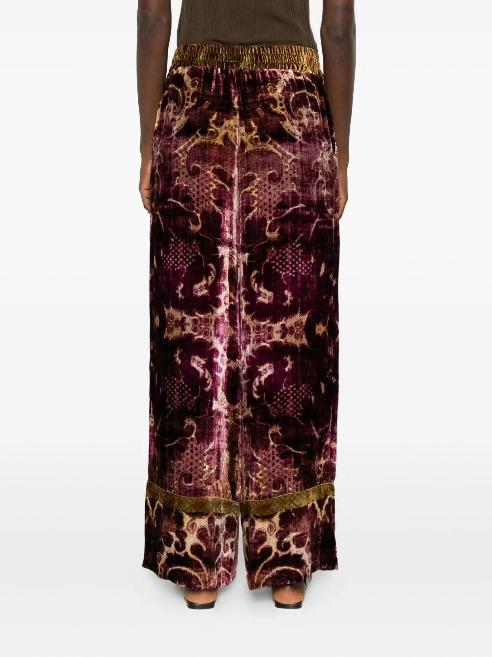 Elastic Waist Wide-Leg Pants