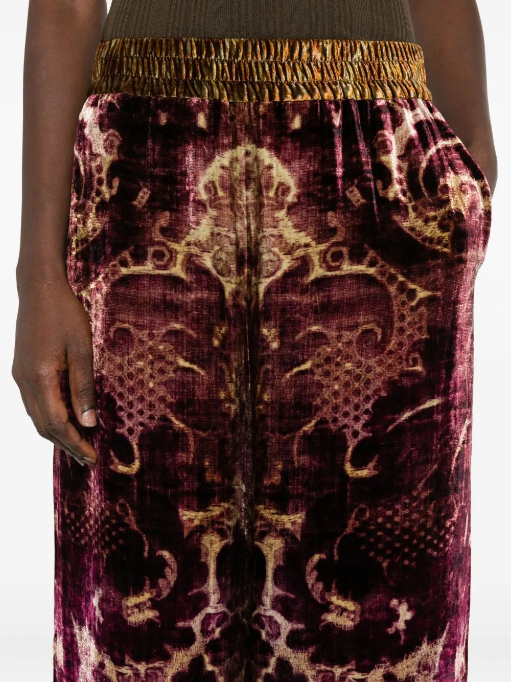 Elastic Waist Wide-Leg Pants