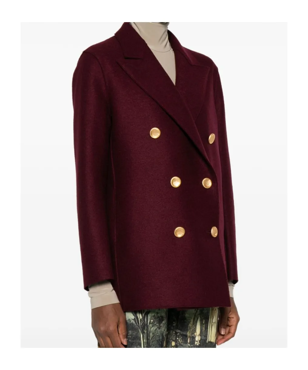 Double-Breasted Gold-Button Coat
