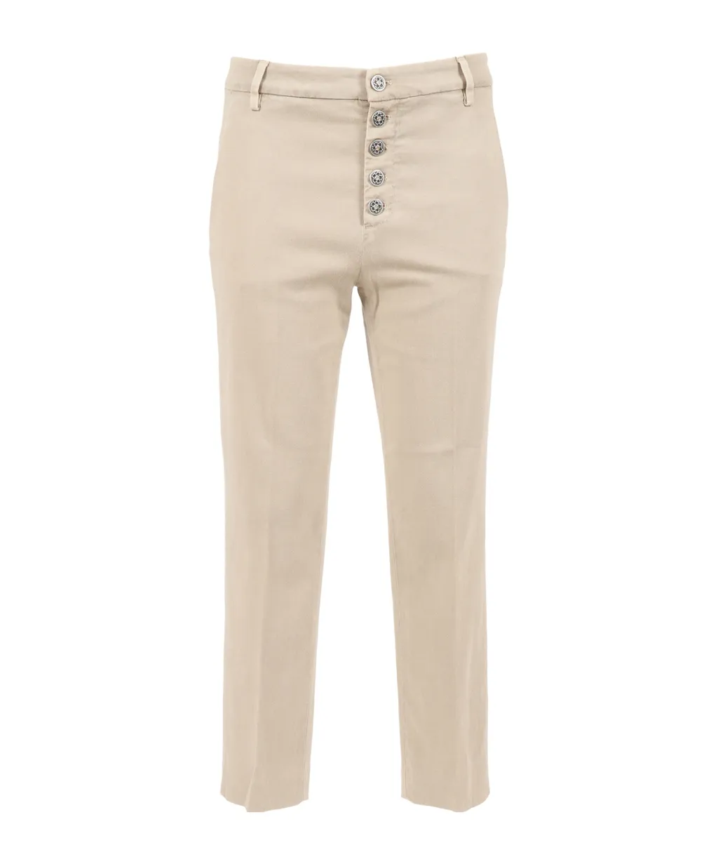 Button-Front Straight Trousers