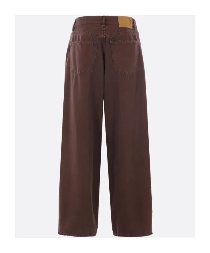 Leather-Label Slouched Jeans