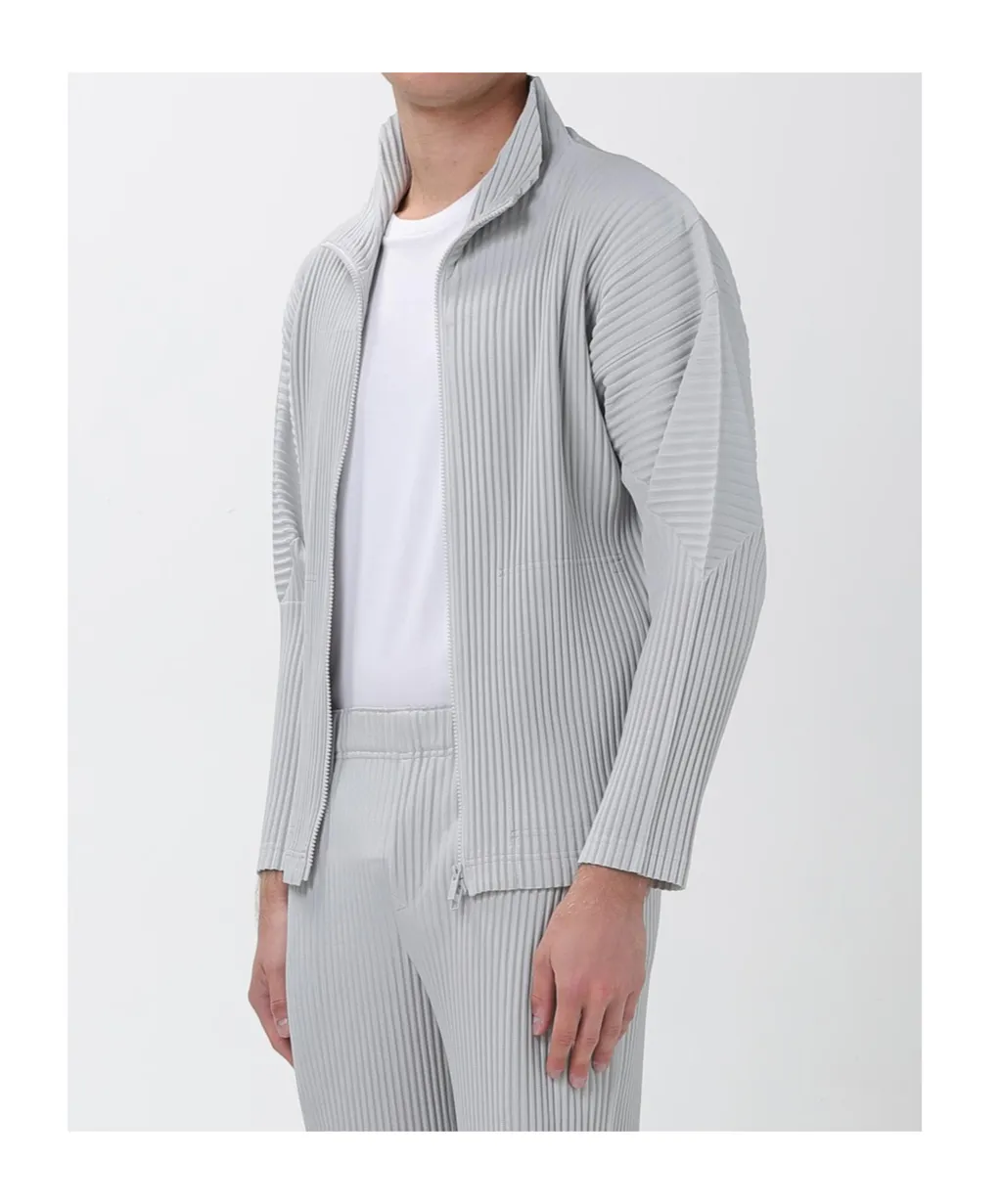 Pleated Zip-Front Shirt Jacket