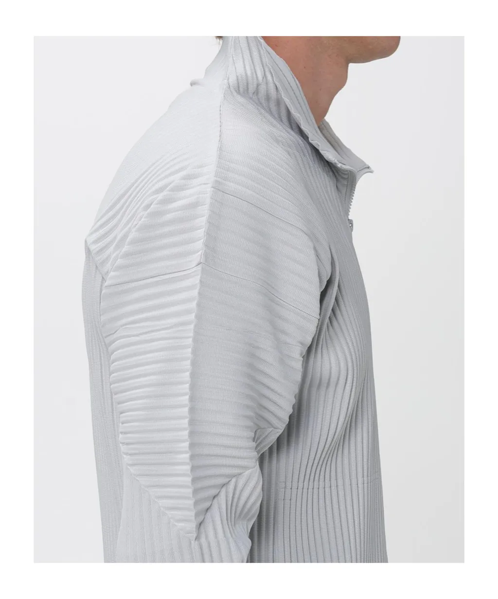 Pleated Zip-Front Shirt Jacket