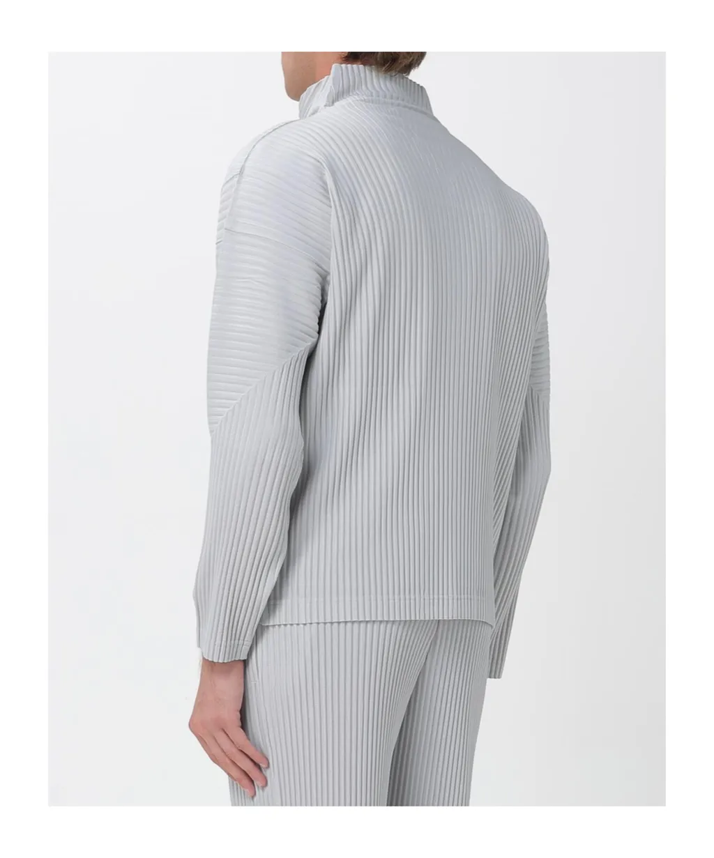 Pleated Zip-Front Shirt Jacket