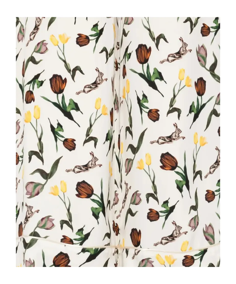 Tulips-Hares-Print Trousers