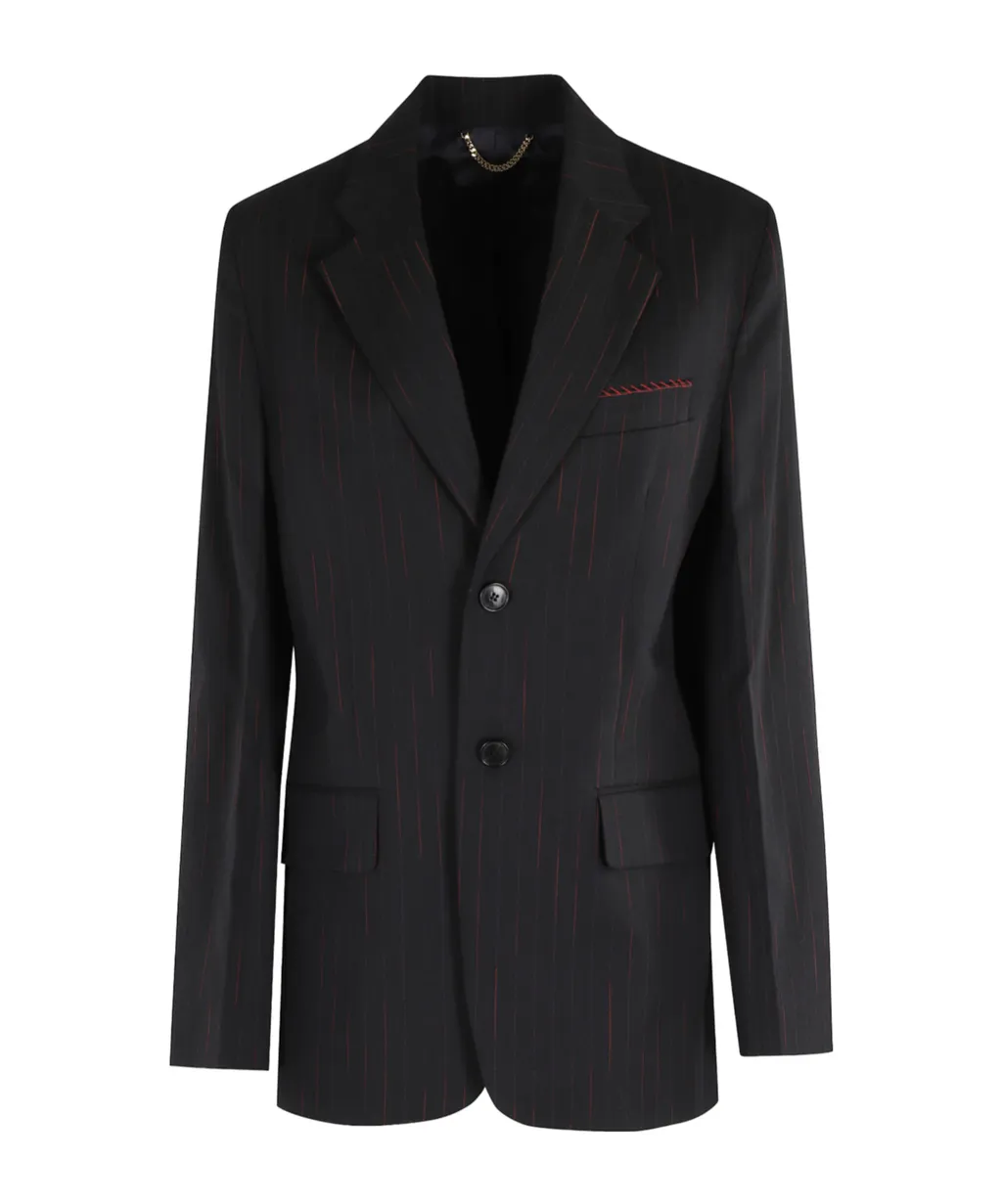 Pinstripe Single-Breasted Jacket