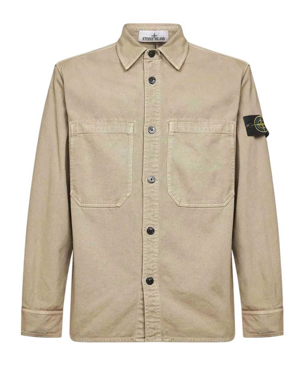 Stone Island Logo Patch Buttoned Shirt Jacket