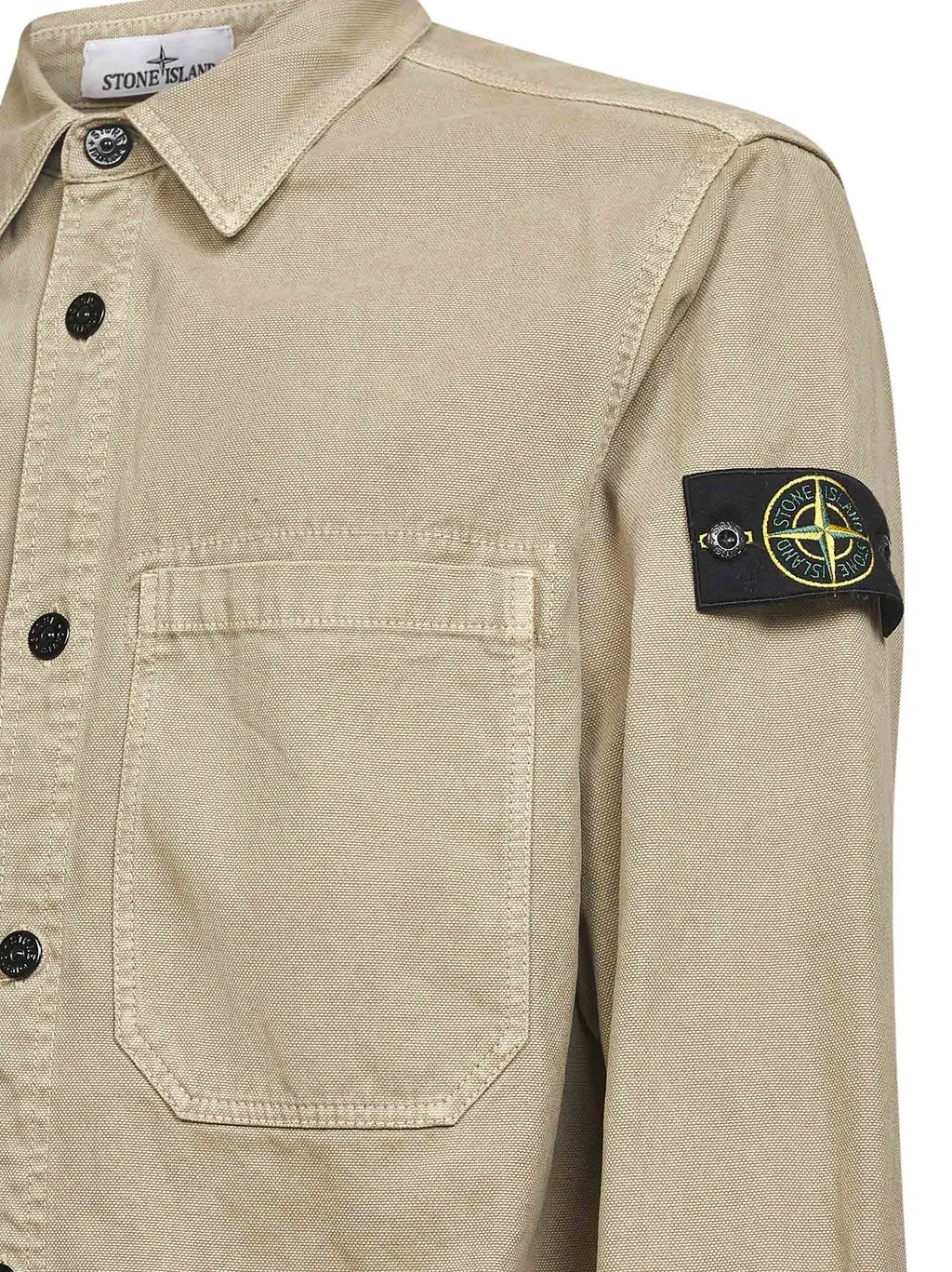 Stone Island Logo Patch Buttoned Shirt Jacket