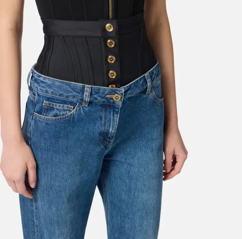 Corset-Waistband Jeans