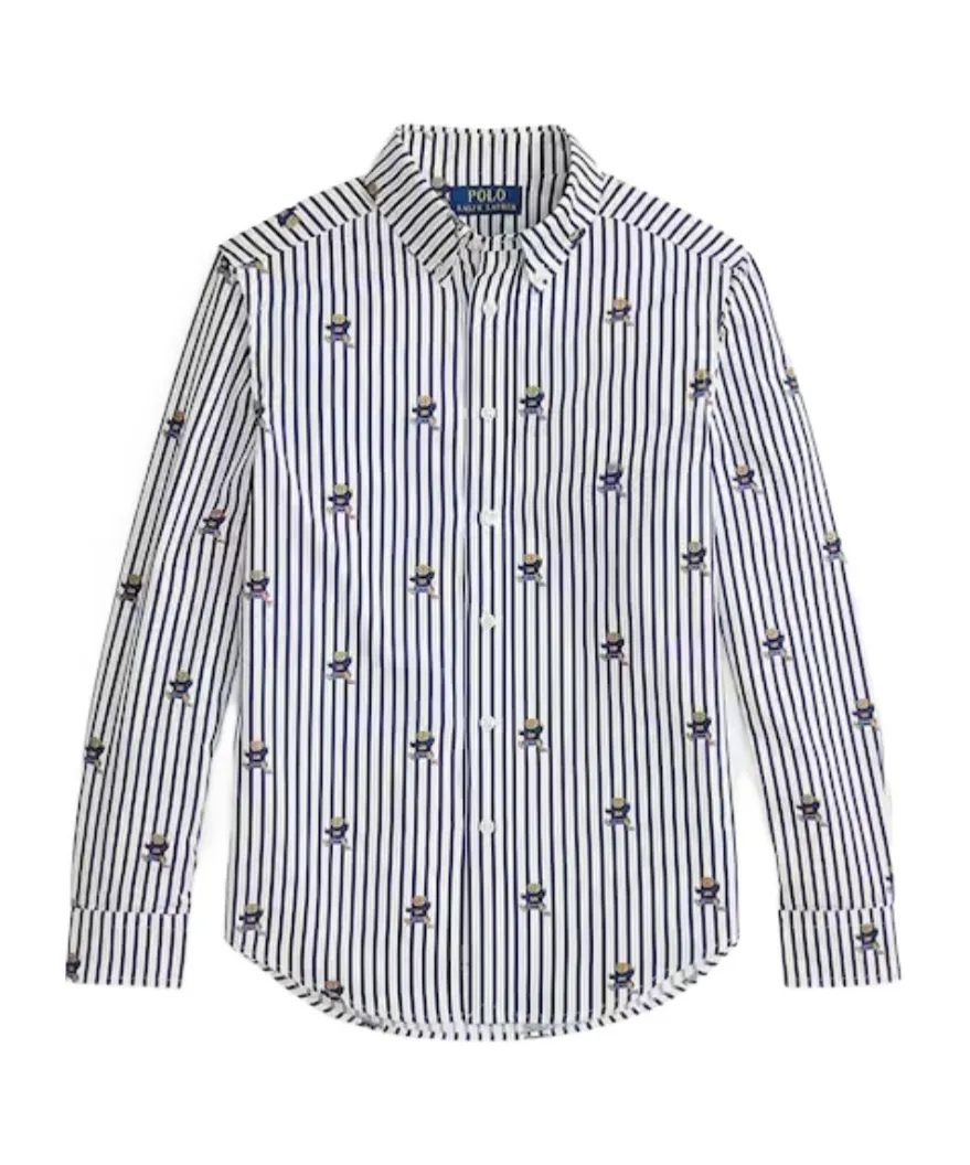 Polo Ralph Lauren Kids Striped Bear Print Shirt