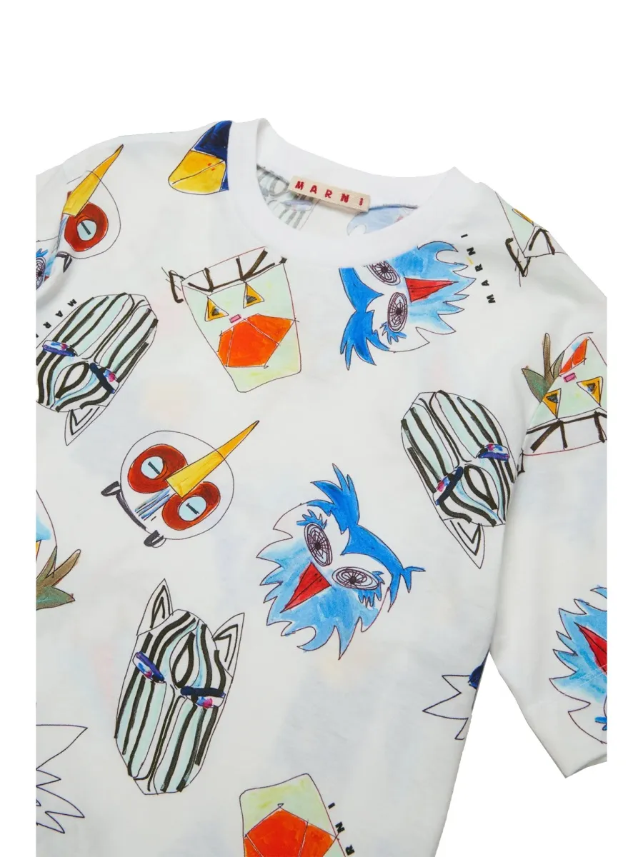 Off-White T-Shirt With Soggetti Animali Print