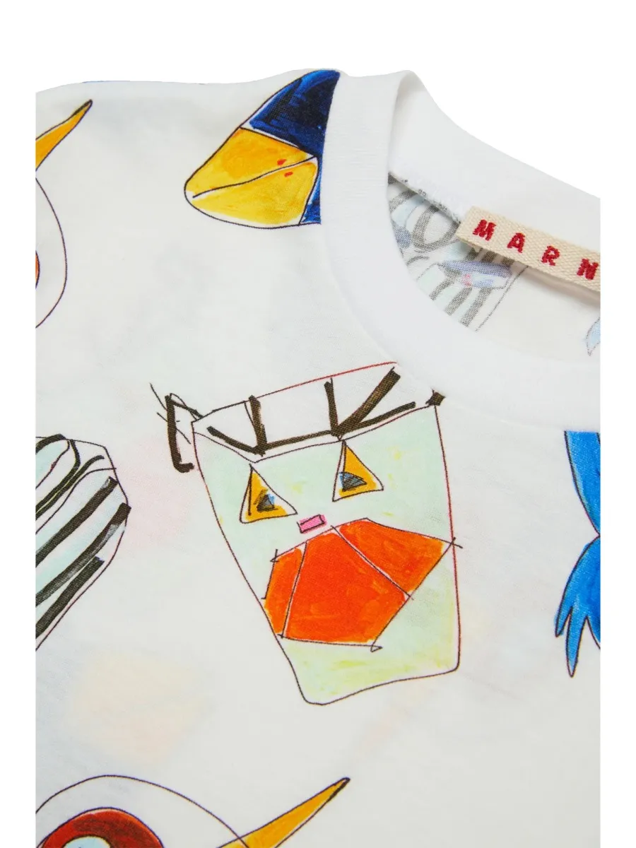 Off-White T-Shirt With Soggetti Animali Print
