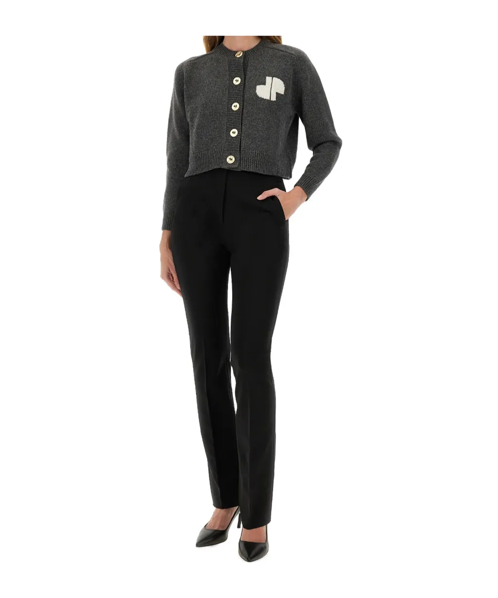 Pato Cropped Button-Up Knit Cardigan