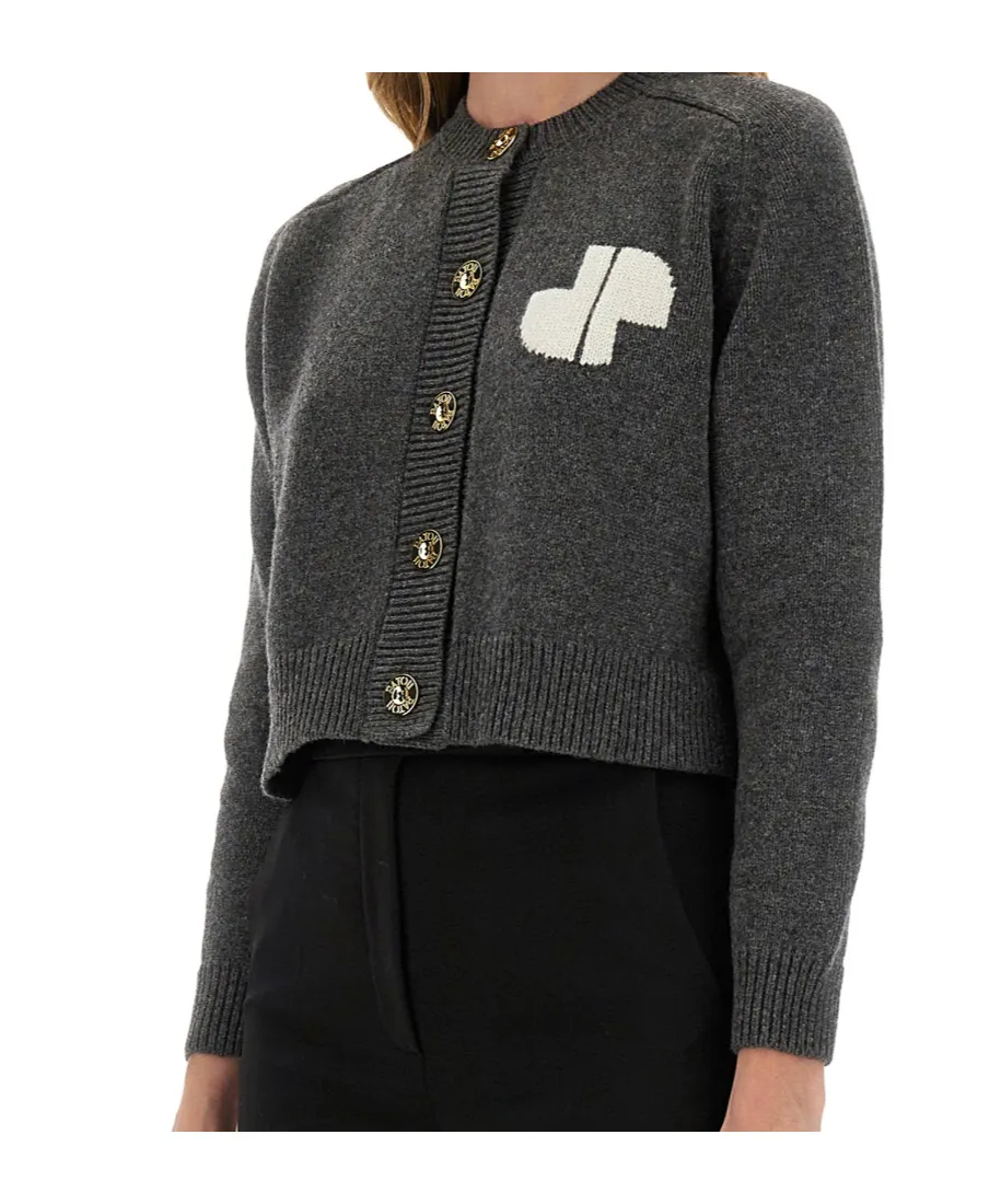 Pato Cropped Button-Up Knit Cardigan